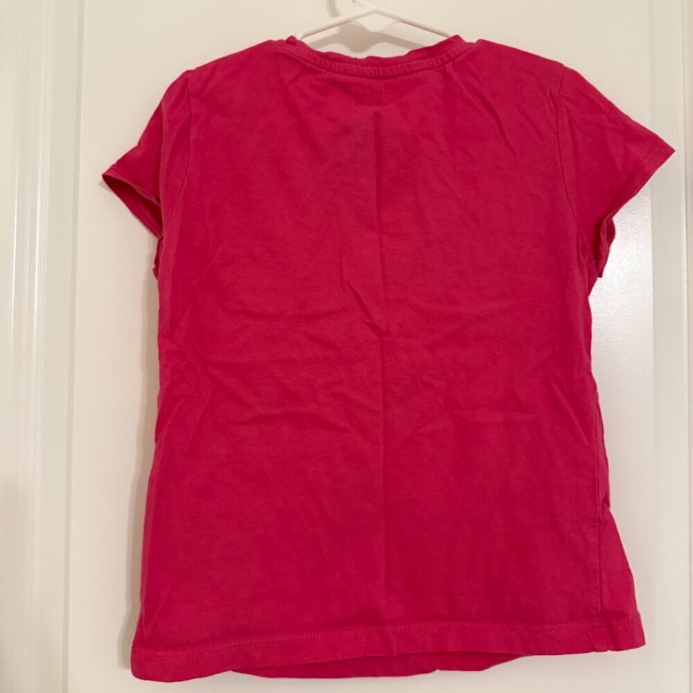 Calvin Klein T-Shirt Pink Metallic Foil Logo Graphic Kids Size 7 - Picture 4 of 4
